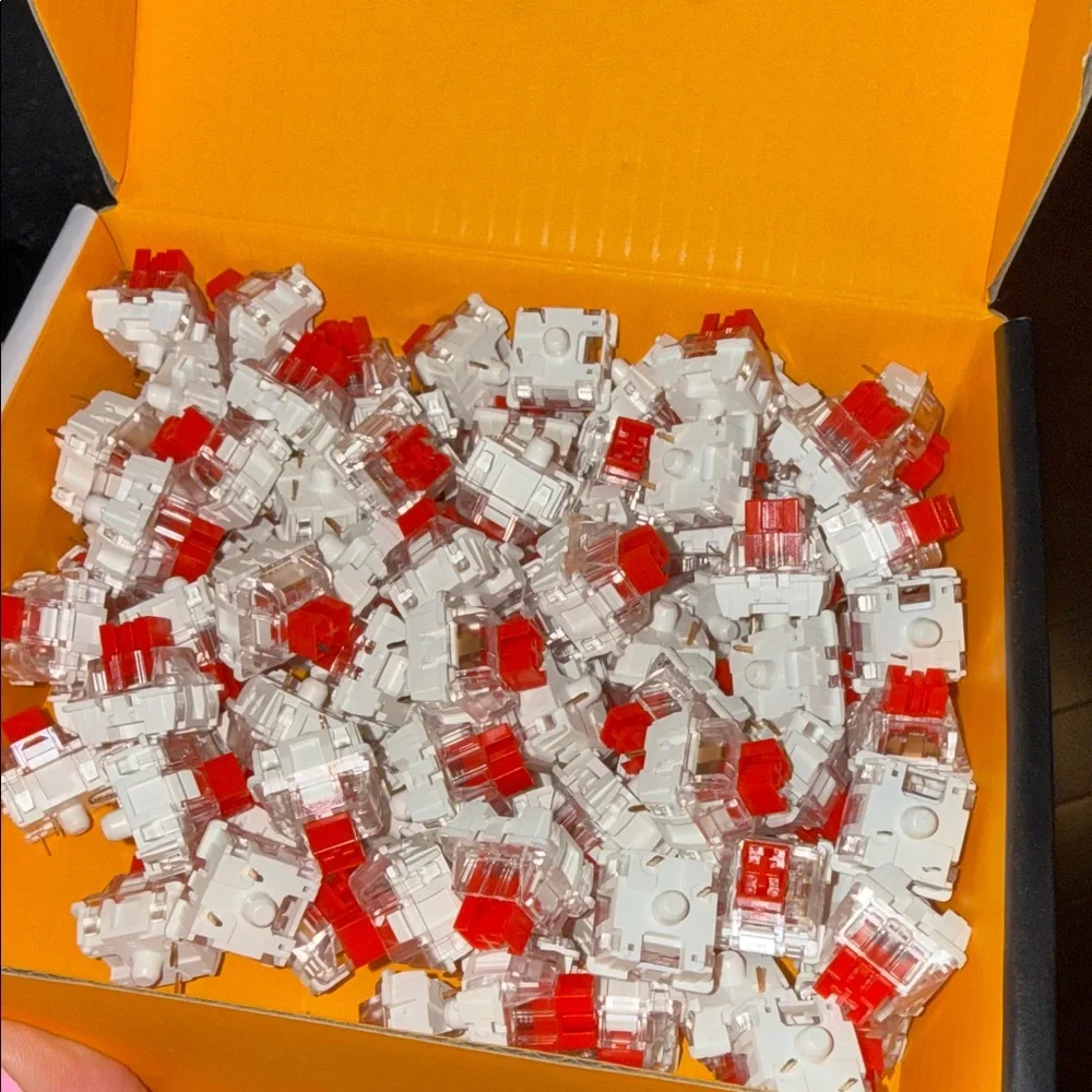 Red & White Mechanical Keyboard Switches - Outemu Red switches (108 ct.)